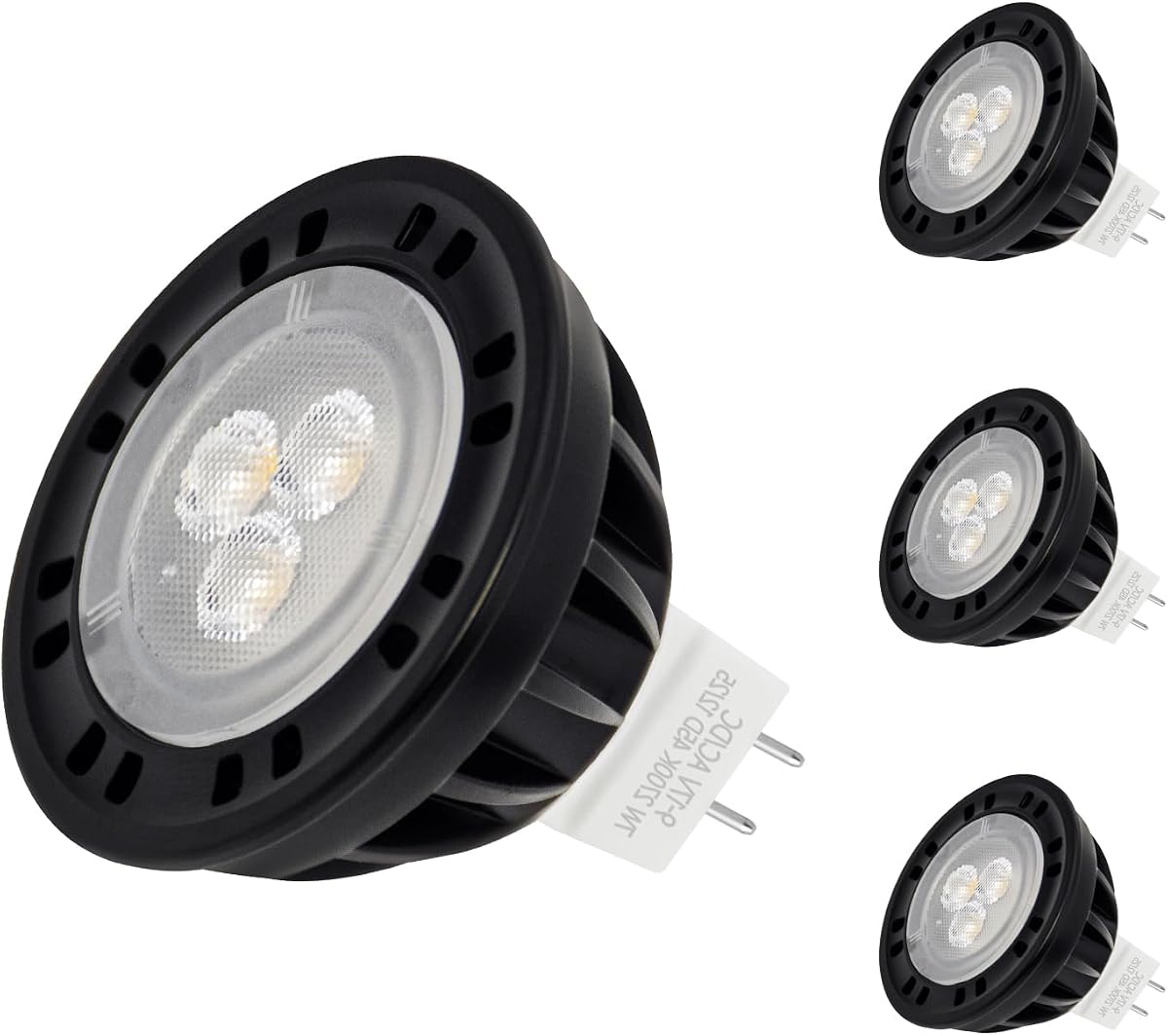 7W MR16 LED Light Bulb 12V 2700K Warm White 4 Pack | 600 Lumens, 45° Beam Angle, Die-cast Aluminum Housing, 7W LED Bulb, 50,000-hour lifespan