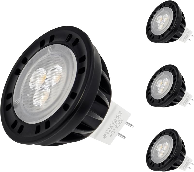 7W MR16 LED Light Bulb 12V 2700K Warm White 4 Pack | 600 Lumens, 45° Beam Angle, Die-cast Aluminum Housing, 7W LED Bulb, 50,000-hour lifespan