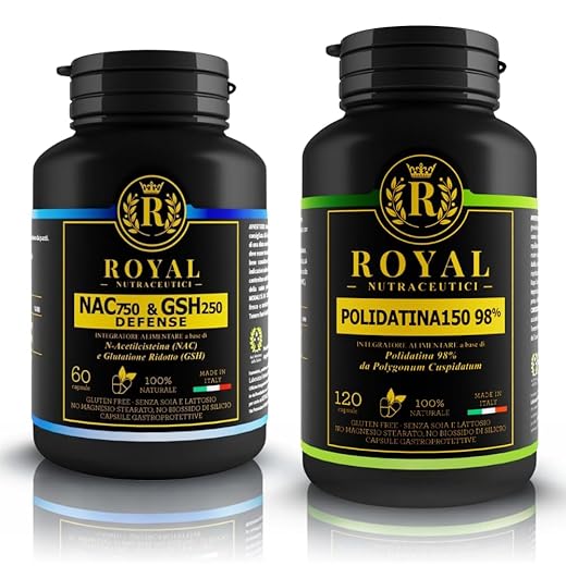 Supporto Antiossidante Cellulare Avanzato &ndash; Polidatina 98% + NAC & Glutatione | Benessere Cellulare, Detox e Difese Naturali | 180 Capsule Totali | Vegan | Made in Italy &ndash; ROYAL NUTRACEUTICI