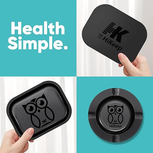 Miniatura 5 de HiKeep Bandeja rodante con tapa magnética suave de PVC, 7 x 5.5 pulgadas, cenicero - 5.8 x 5.8 pulgadas - Juego de 3 (diseño de búho)