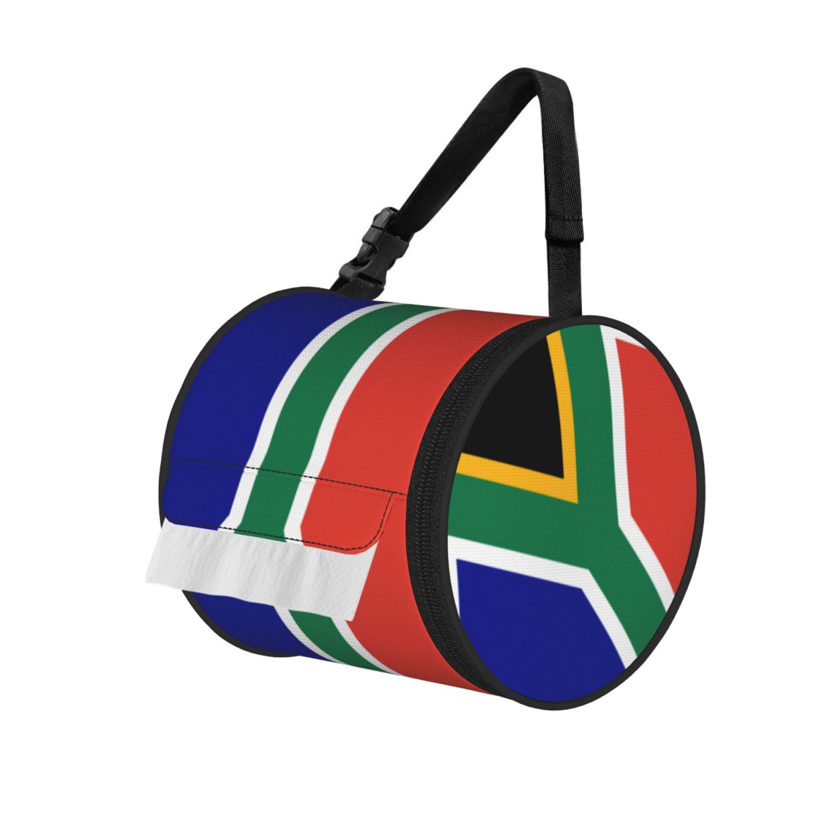 South African flag Printed Portable Tissue Roll Case, Standard-Size Fit, Oxford Cloth for Wall Camping Backpack