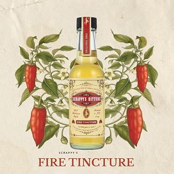 Scrappy's Bitters - Fire Tincture, 5 oz - Organic Ingredients, Finest Herbs & Zests, No Extracts, Artificial Flavors, Chemicals or Dyes. Made in the USA!
