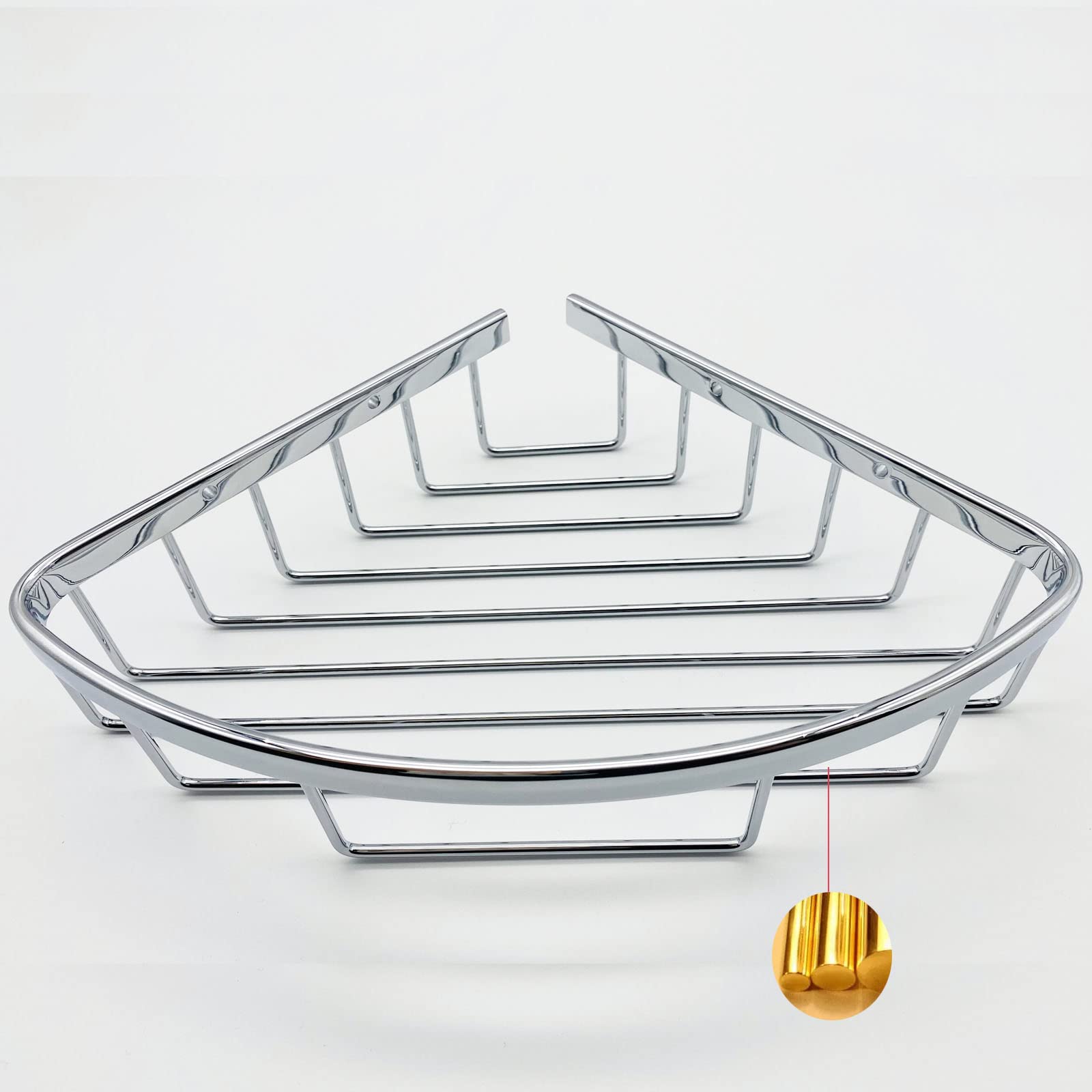 Cesta de ducha clásica para baño, champú, jabón, material de latón pulido cromado