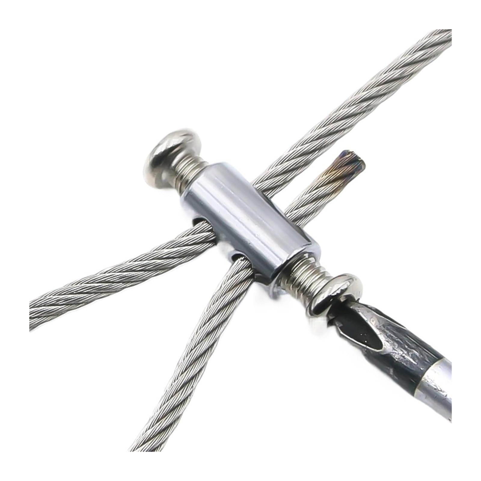 Abrazaderas de Cable de acero de 1-3mm, Clip de Cable de suspensión de doble orificio, ajuste de tornillo, cerraduras telescópicas, accesorios de sujeción, 10 Uds.(G-100pcs)