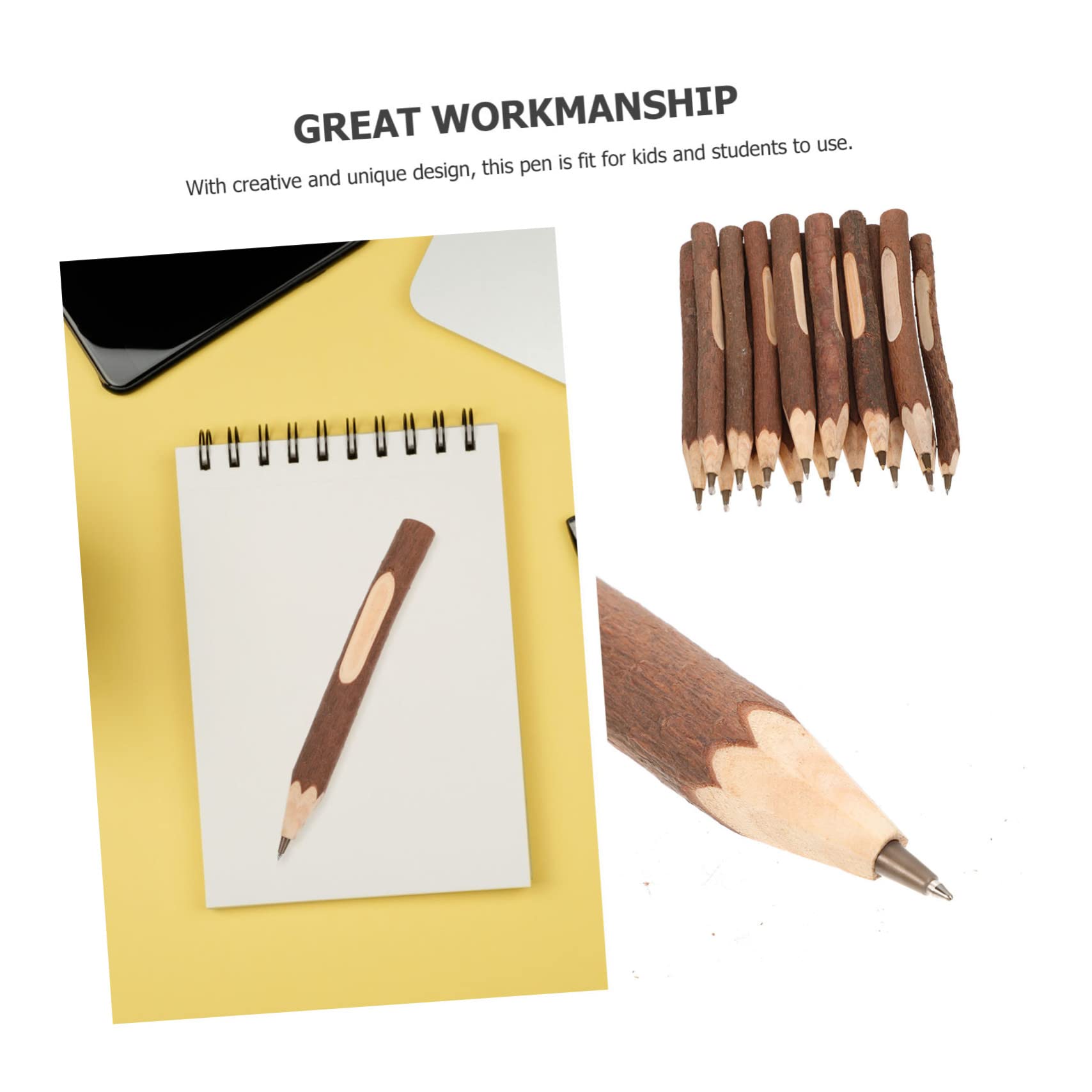 NUOBESTY 3 Ensembles Lot De 3 Stylos À Bille Twig Stylos Noirs Multicolores À Bille À Encre En Bois Pratiques Portables 16 pièces * 3