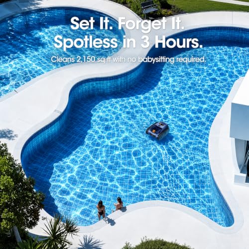 Image of Cordless Robotic Pool Vacuum for Inground Pools, Wall & Waterline Climbing