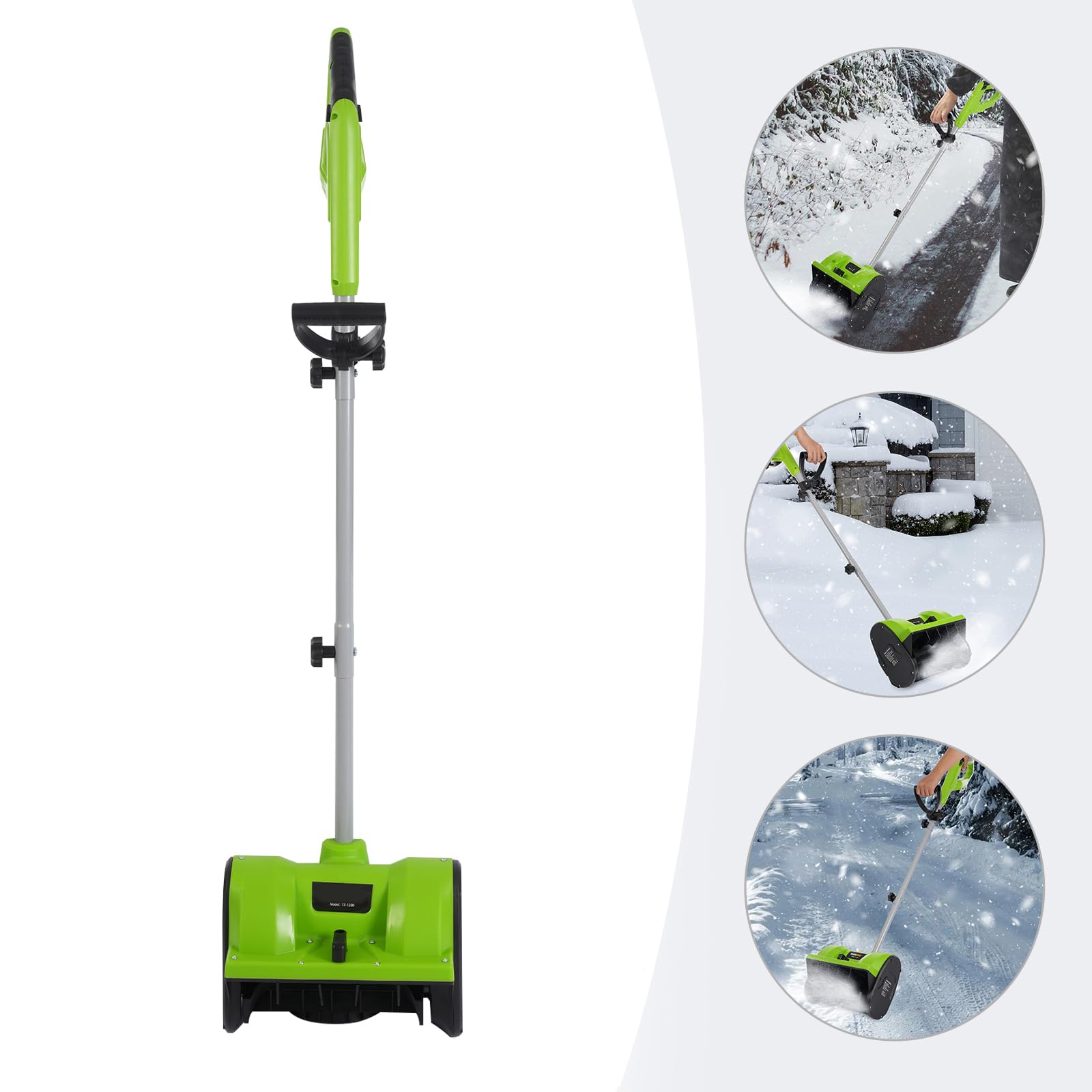 Elektryczna freza do śniegu do odśnieżania i usuwania śniegu z 1200W silnikiem, szerokość czyszczenia 30 cm, do domu, ogrodu, zimowego narzędzia