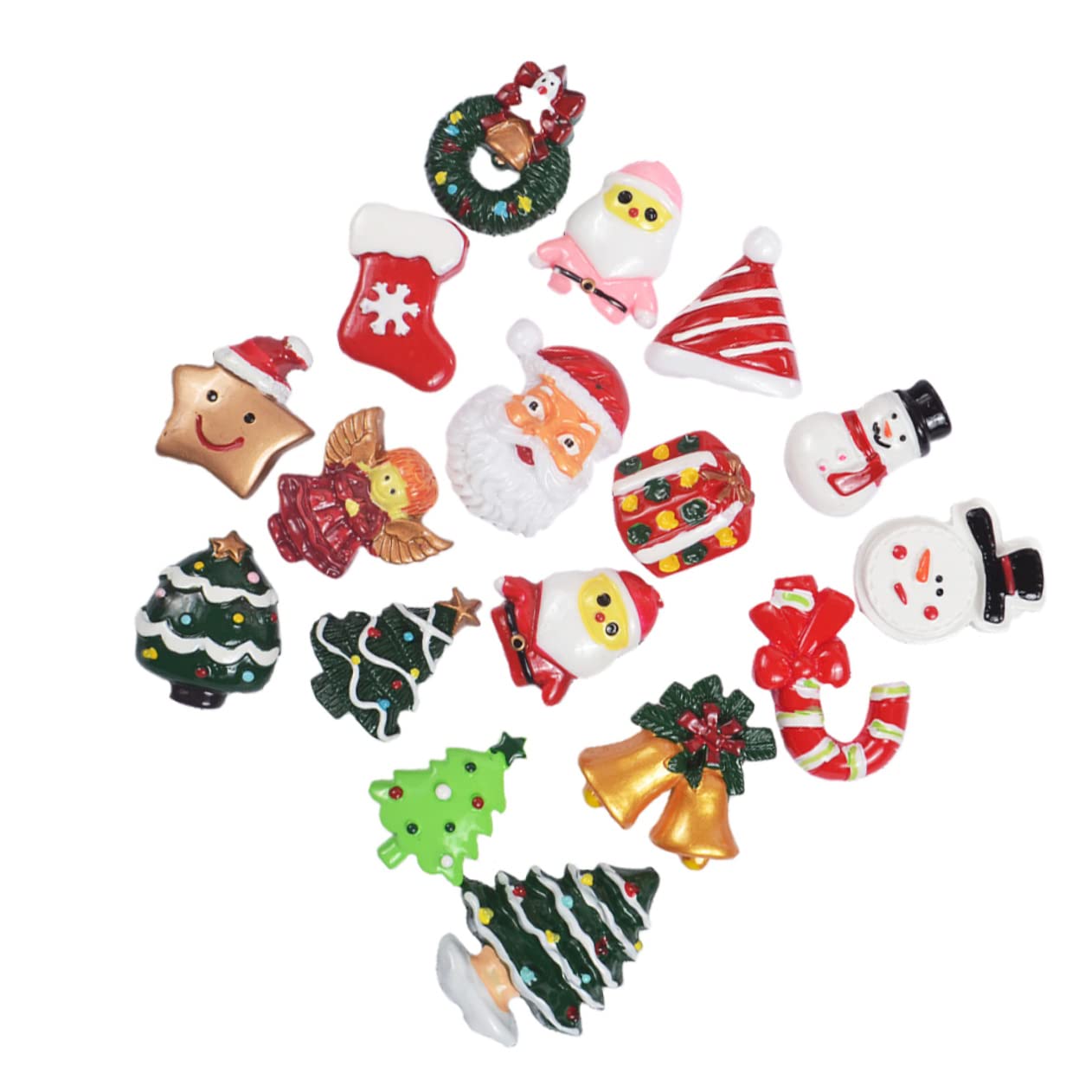 SEWACC 150 Piezas Adorno De Navidad Decoración Navideña En Miniatura Adorno Navideño Encantos De Espalda Plana Árbol De Navidad En Miniatura Adornos Navideños En Miniatura Accesorios Ar