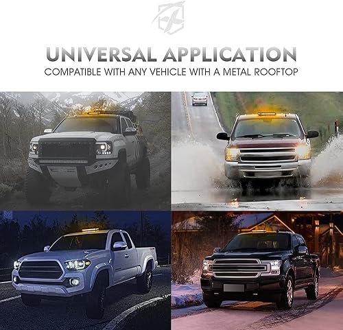 Miniatura 10 de Xprite Barra de luz estroboscópica estroboscópica de aluminio de 18 pulgadas, montaje magnético de alta resistencia, advertencia de advertencia de