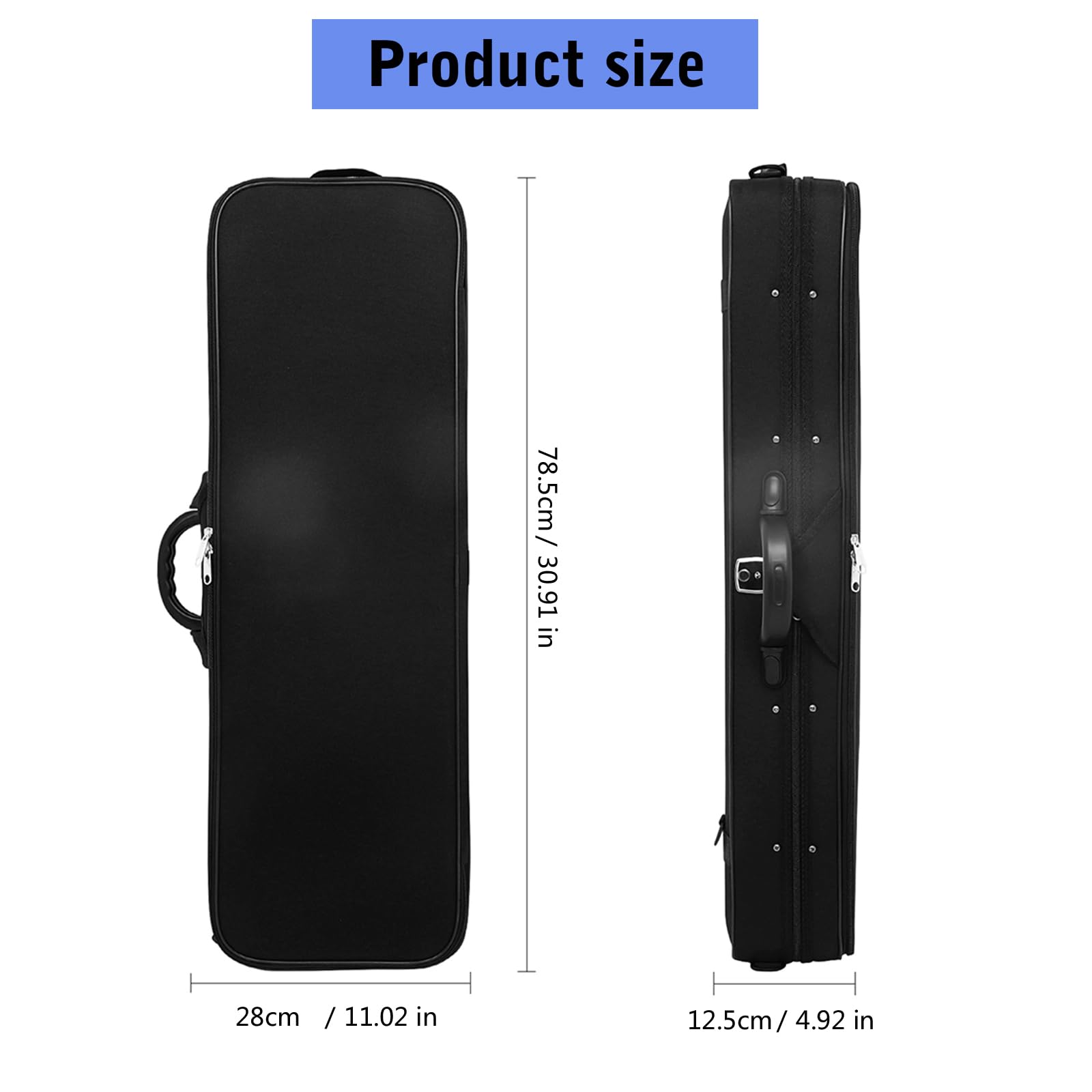 Estuche para violín 4/4 con forro flexible y soportes para lazos, textura de tela Oxford, adecuada para músicos, uso al aire libre, almacenamiento de accesorios de violín