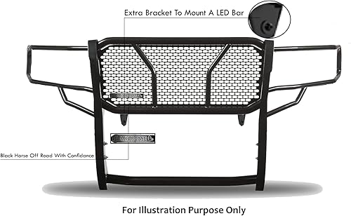 Miniatura 7 de Black Horse - Cepillo de rejilla resistente modular negro compatible con Dodge Sprinter/Mercedes Benz 1500/2500/3500-RU-DOSP19-B 2019-2025