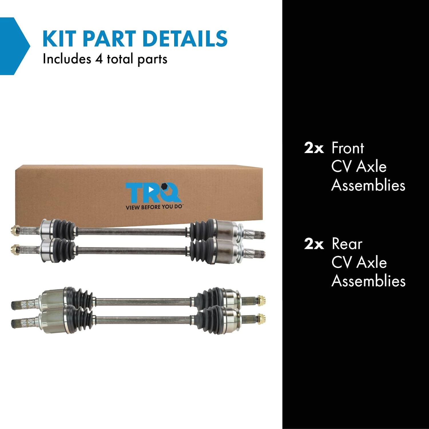 TRQ CV Axle Shaft Assembly Set Front & Rear Compatible with 2005-2009 Subaru Legacy Outback