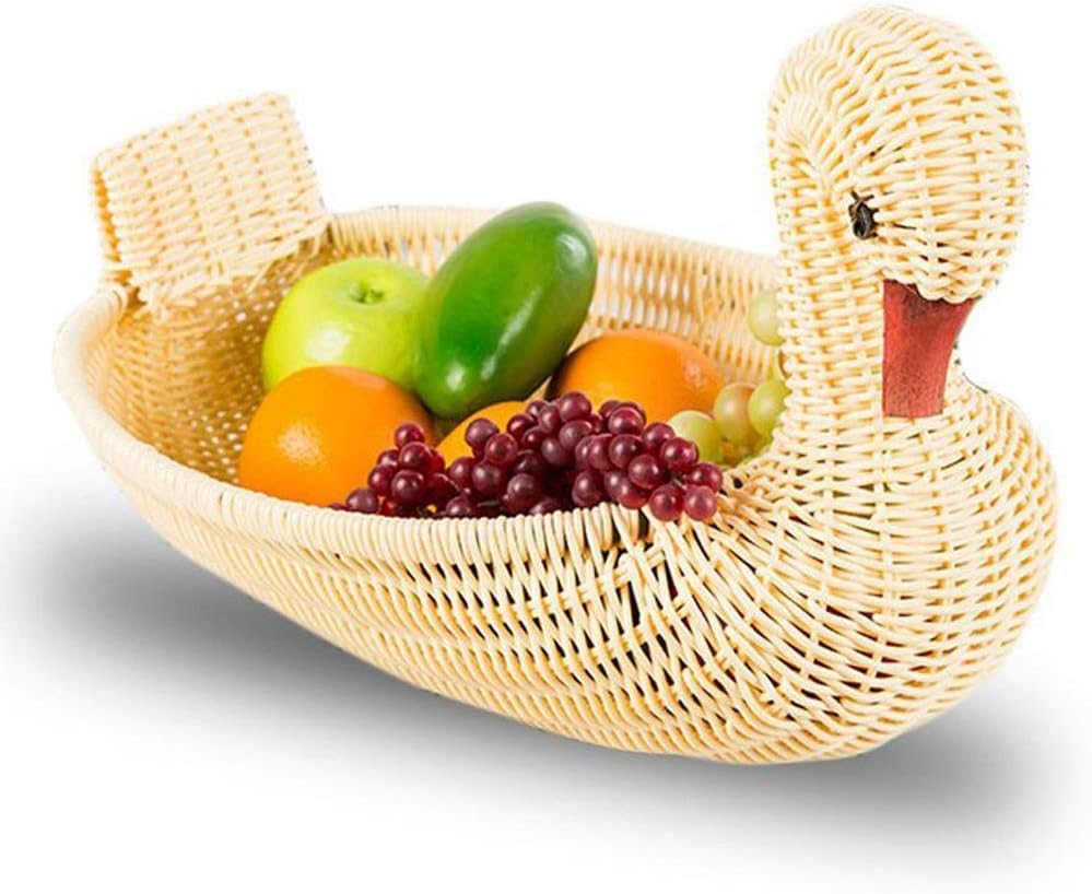 Eco-Friendly Woven Basket Storage Basket Imitation Rattan Woven Basket Animal Shape Storage Basket Display Basket (28x18x18cm)