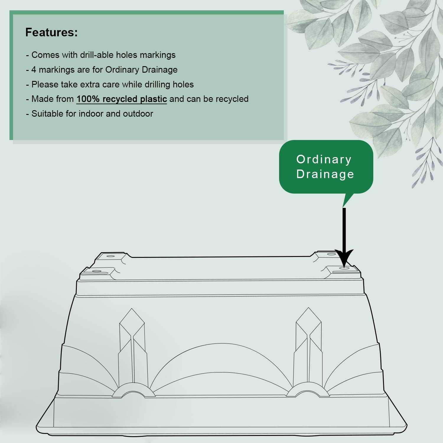 Whitefurze G02026 40cm Venetian Window Box - Black