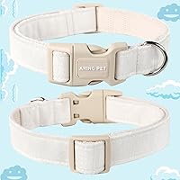 Vista 15 de Aring Pet Collar de algodón, ligero y ajustable, con hebilla de liberación rápida para perros pequeños, medianos y grandes, para cachorros, XS