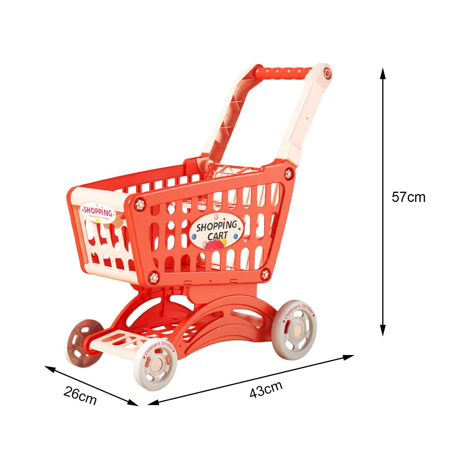 Carrito de Compras para Niños, Carrito de Juguetes, Regalos de Valentín para Niños, Juguetes de rol, Rojo, Rojo