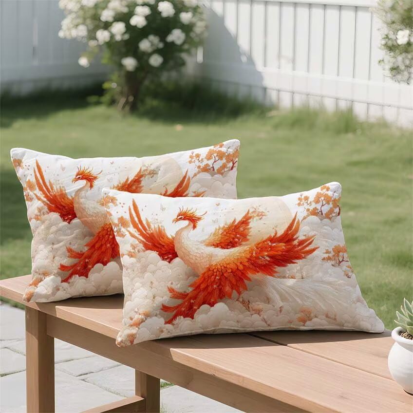 Pillow case decoration maison orange brûlée imperméable 50x90cm