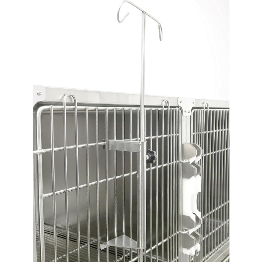 Support Cage pour Animaux de Compagnie IV Poteau avec 2 Crochets Support de Pompe à Perfusion en Acier Inoxydable Cage pour Chien IV Support d'égouttement Support de Poteau Hôpital