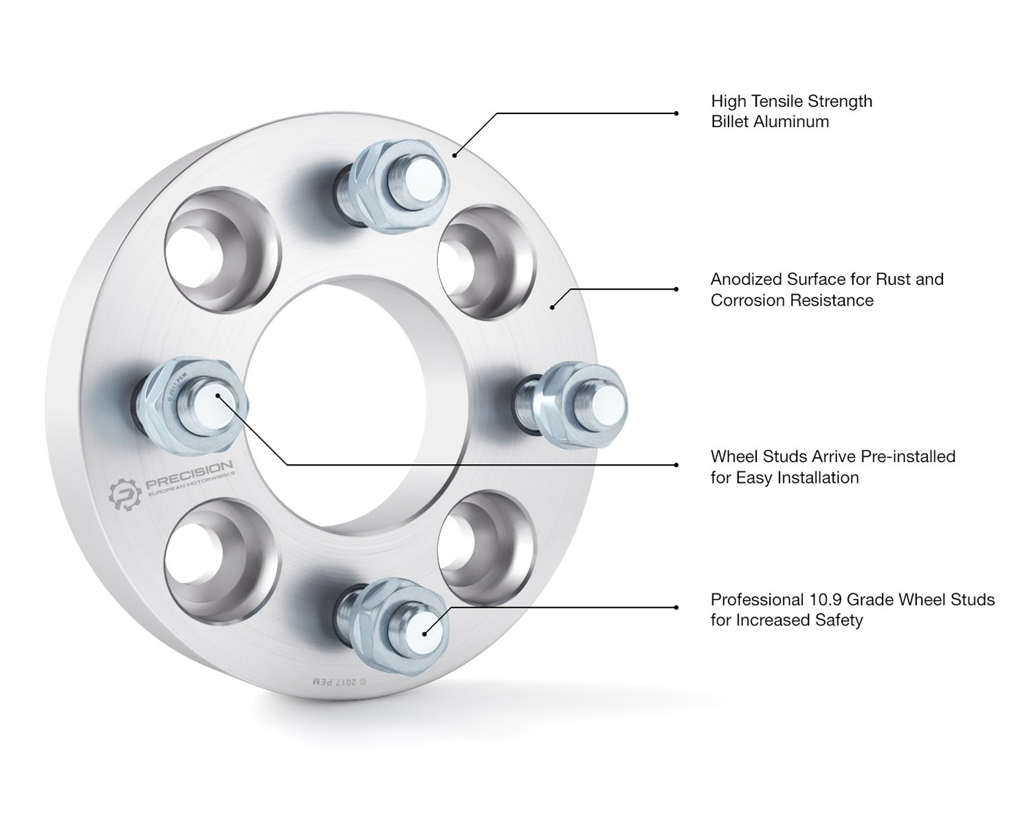 4pcs 1 inch (25mm) Wheel Adapters Spacers 4x110 to 4x137 (Changes Bolt Pattern) with 12x1.5 Studs and Nuts