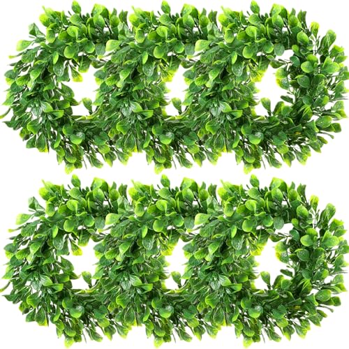 Redbaker 6 Pcs Eucalyptus Wreath 12 Inch Artificial Green Leaves