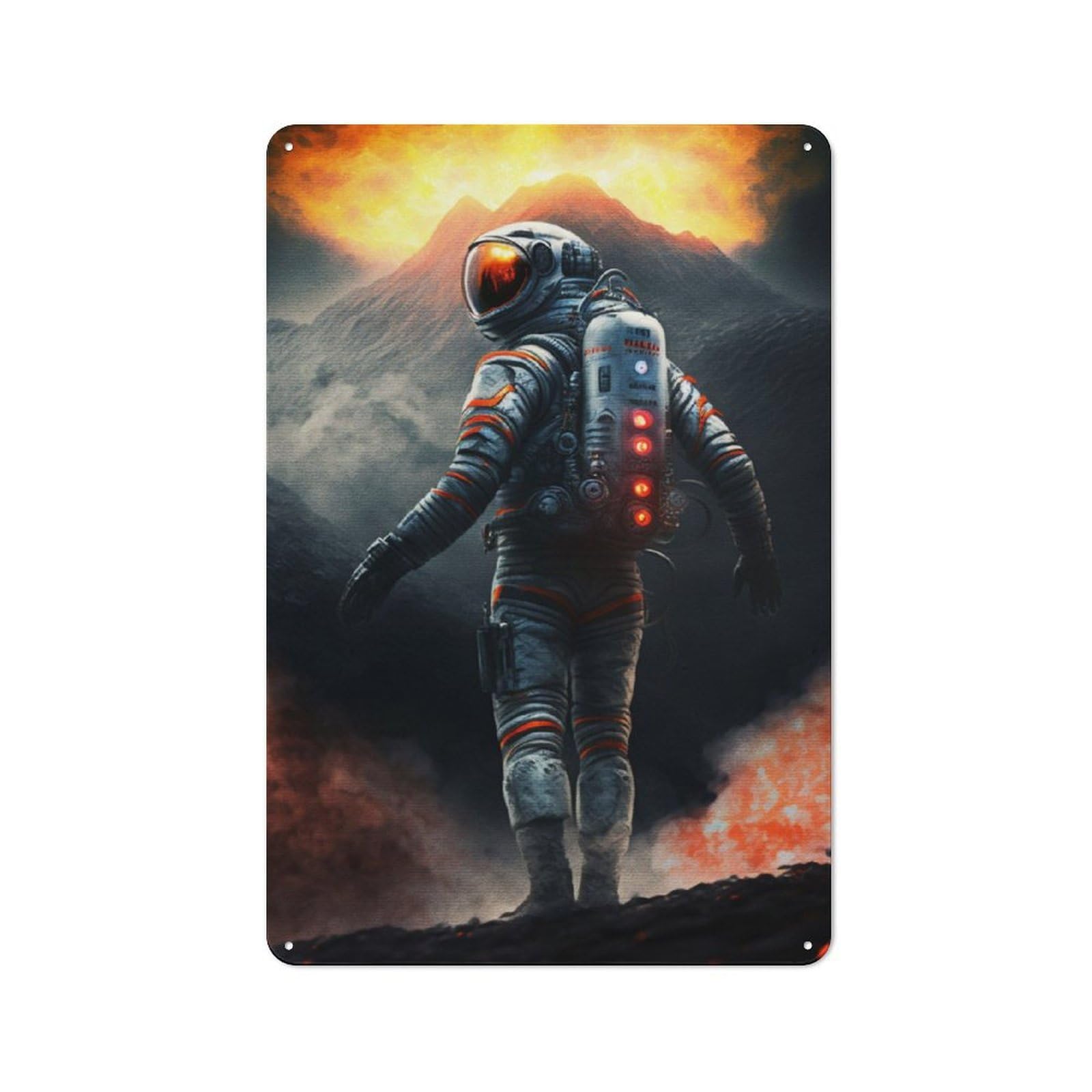 Junmoney Painting Astronomy Metal Sign 30X20cm With For Pub Or Café, Retro Decor, Suited To Café Interior Fans