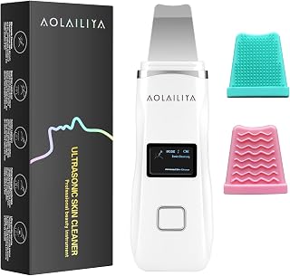Skin Scrubber Face Spatula, Facial Skin Exfoliator Scraper and Blackhead Remover Pore Cleaner with 5 Modes LED Display, Face Lifting Tool Comedones Extractor for Facial Deep Cleansing.