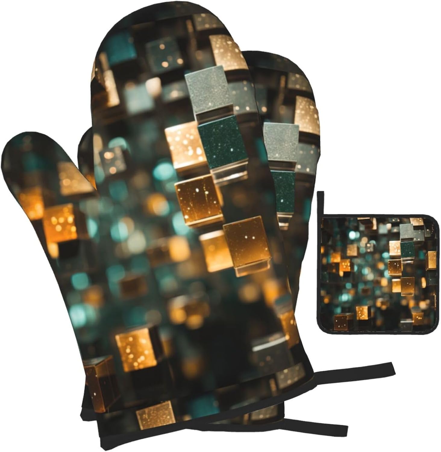 Cool Wallpapers Print Heat Resistant Microwave Gloves, Used for Baking, Cooking, and Fashion Kitchen Essentials