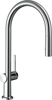 hansgrohe Talis N Chrome High Arc Kitchen Faucet, Kitchen Faucets with Pull Down Sprayer, Faucet for Kitchen Sink, Magnetic Docking Spray Head, Chrome 72857001