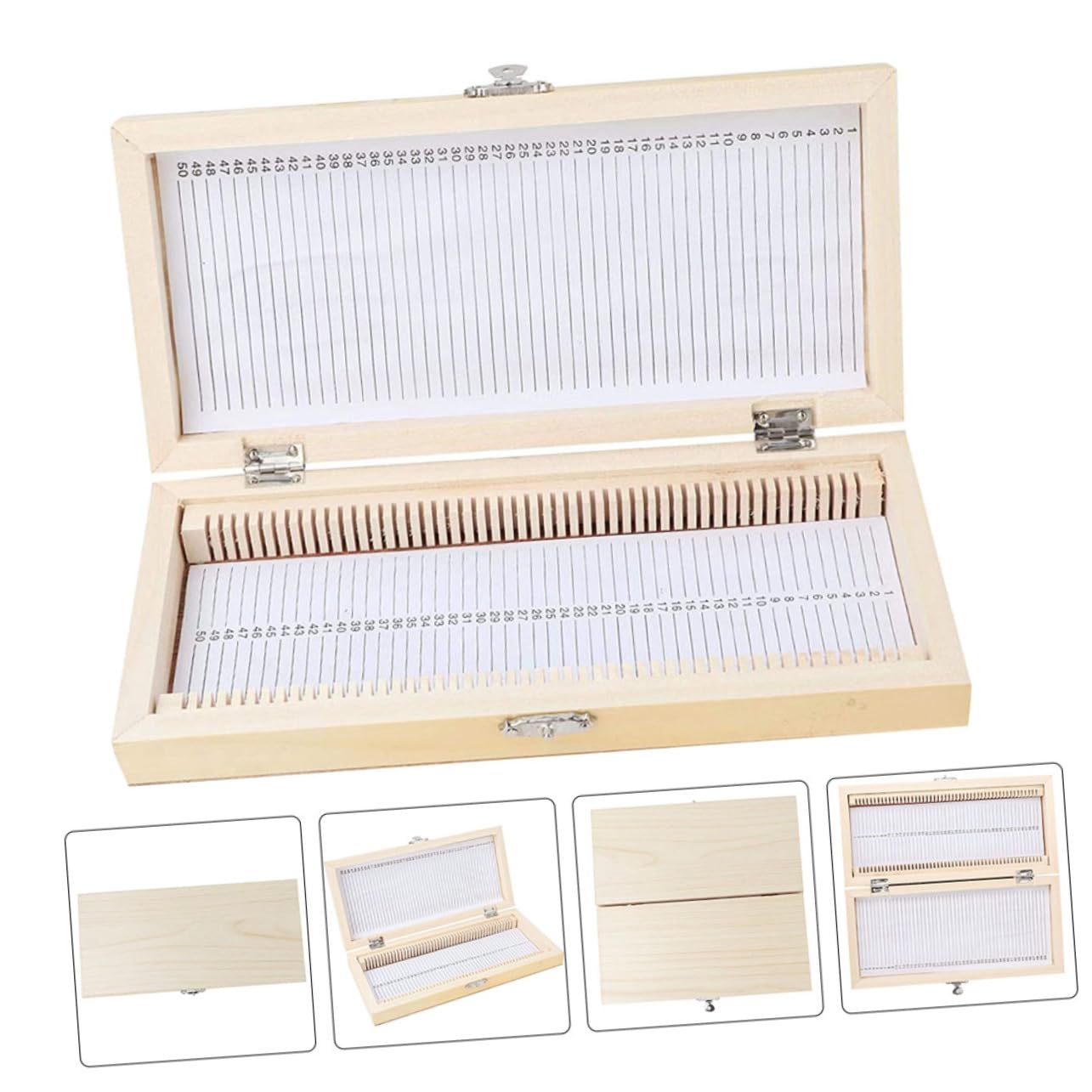 CHILDWEET Box Quality Slice Box Slide Case Pull Tail Game Slide Holder Biology Slide Storage Microscope Slide Storage System Case Slide Organizer Specimens Case Wood
