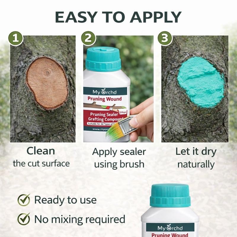 Image of Pruning Sealer Paste for Trees & Plants | Grafting & Wound Healing Cut Paste | Bonsai, Fruit Tree, Rose, Adenium | Tree Cut Sealant After Pruning | Pack of 250Gm-Aqua Color