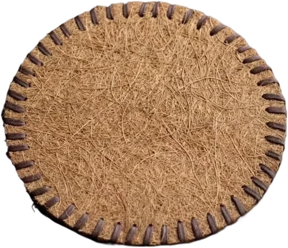 Rattan Coasters 4 Pcs Handcrafted Woven Rattan Coaster Multi-Use Heat Insulation Tea Mat Anti Scald Round Tea Cup Mat(16cm)