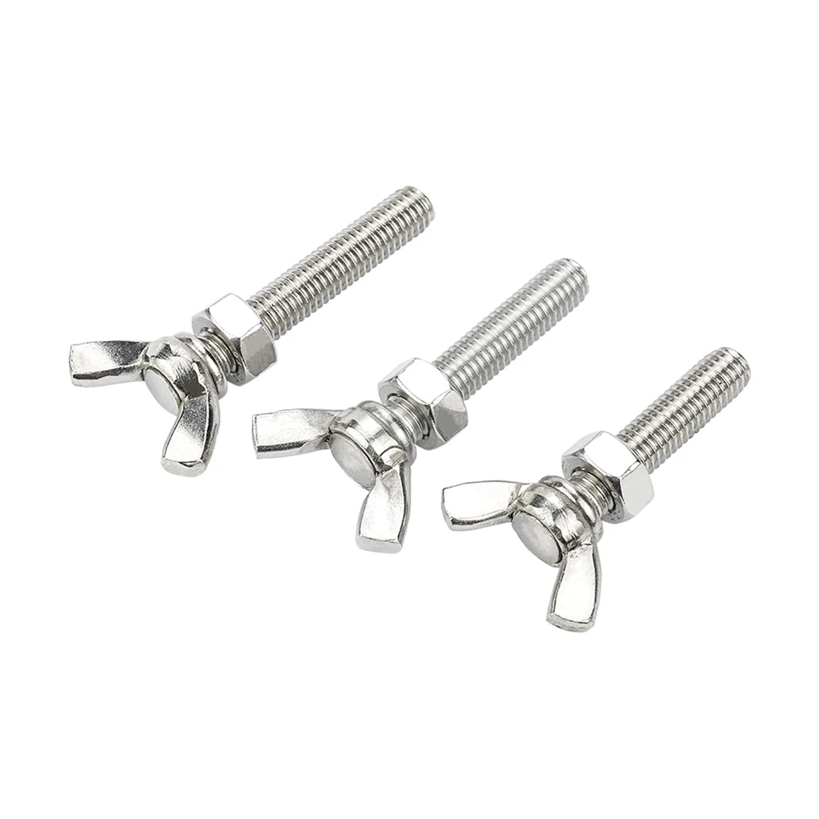 Flügelschrauben-Set, Flügelschrauben mit Mutter, Edelstahl, M5 Flügelkopf-Rändelschrauben-Set