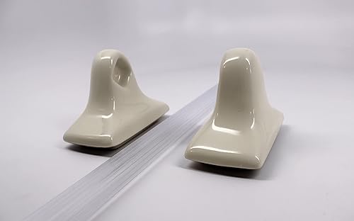 Miniatura 6 de Tenedos Kit de toallero de cerámica Bone Almond, accesorio de baño esmaltado, instalación con azulejos (no para superficie plana), duradero y