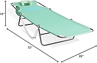 Vista 2 de Ostrich Chaise Lounge - Silla de playa reclinable ligera y ajustable para broncear, piscina, lago, patio, césped, campamento, verde azulado