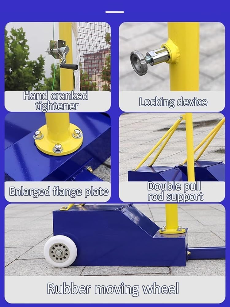 Volleyball net Steel Volleyball/Badminton Fillable Stand with Wheels Indoor & Outdoor Use Family Outdoor Games