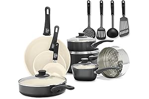 GreenLife Soft Grip Healthy Ceramic Nonstick 16-Piece Cookware Set: The Ultimate Choice...