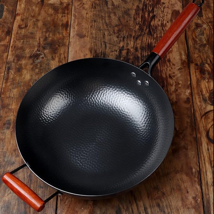 Wok de hierro con mango grande desmontable miniatura 3