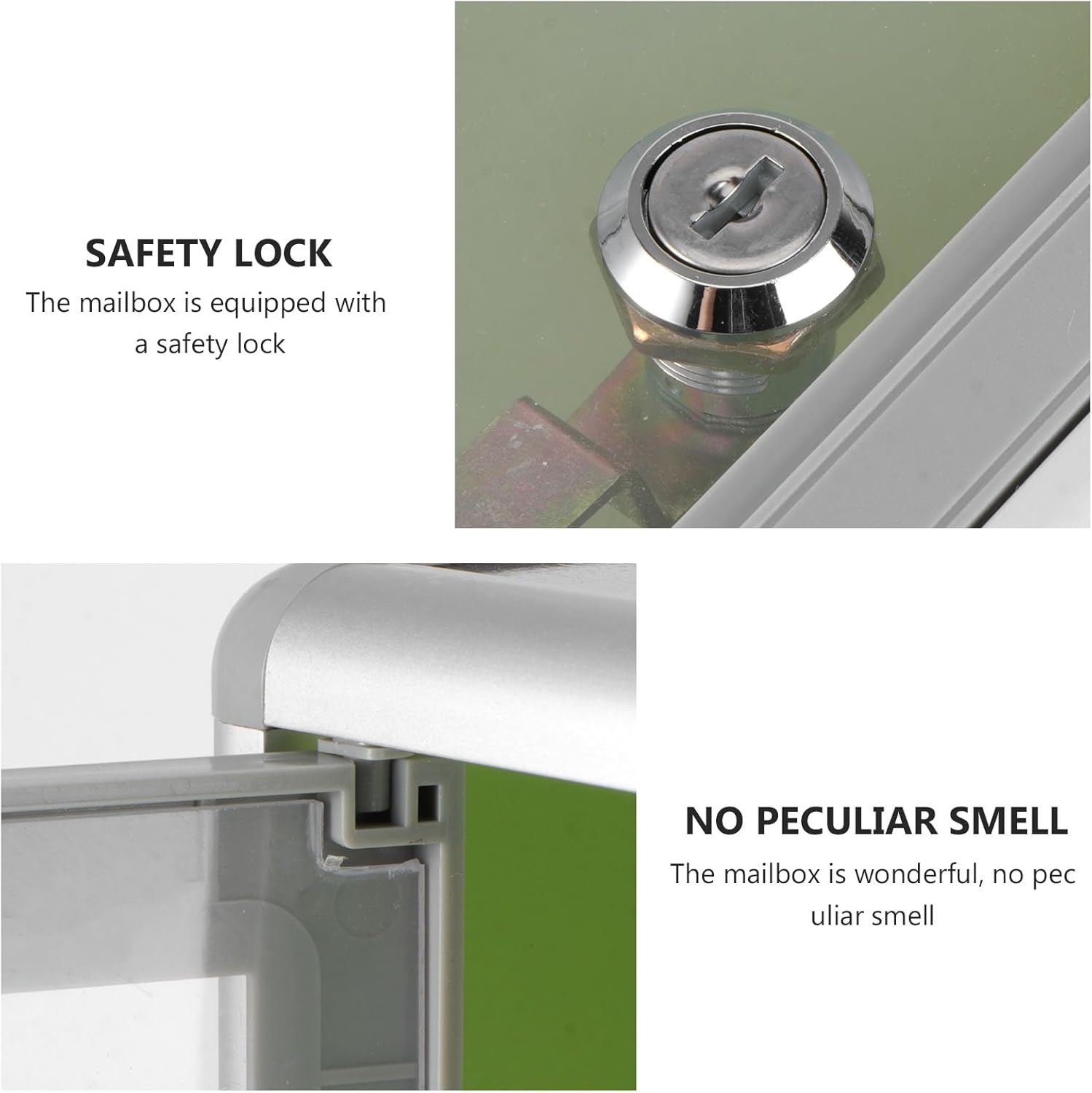 COLLBATH Wall-Mount Locking Mailbox with Acrylic Front, Aluminum Alloy Suggestion Box for Office Use, Hanging Complaint Letterbox Featuring Reliable Lock and Front Deposit Slot