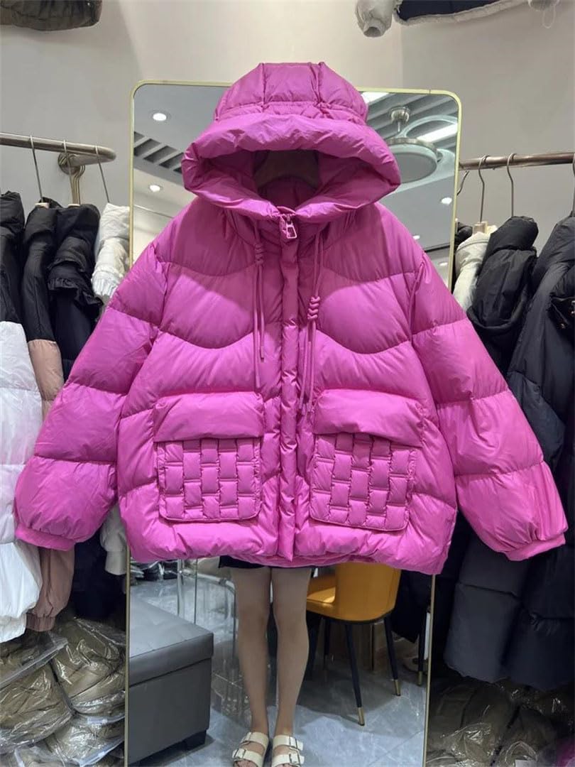 Women's Hooded Parka Duck Down Short Coat Oversized Winter Warm Outerwear Jacket