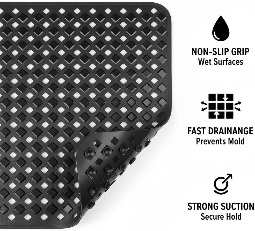 Non Slip Bath Mat for Bathroom Durable PVC Perfect for Bathtubs and Showers Comfortable and Easy to Clean
