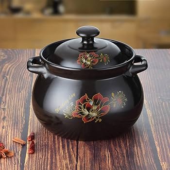 Amazon｜楕円形セラミックキャセロール皿花柄陶器鍋土鍋鍋ふた