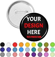 Custom Personalized Pinback Buttons - Design Your Own Text, Name, Photo, Logo Black Pins Bulk Gifts