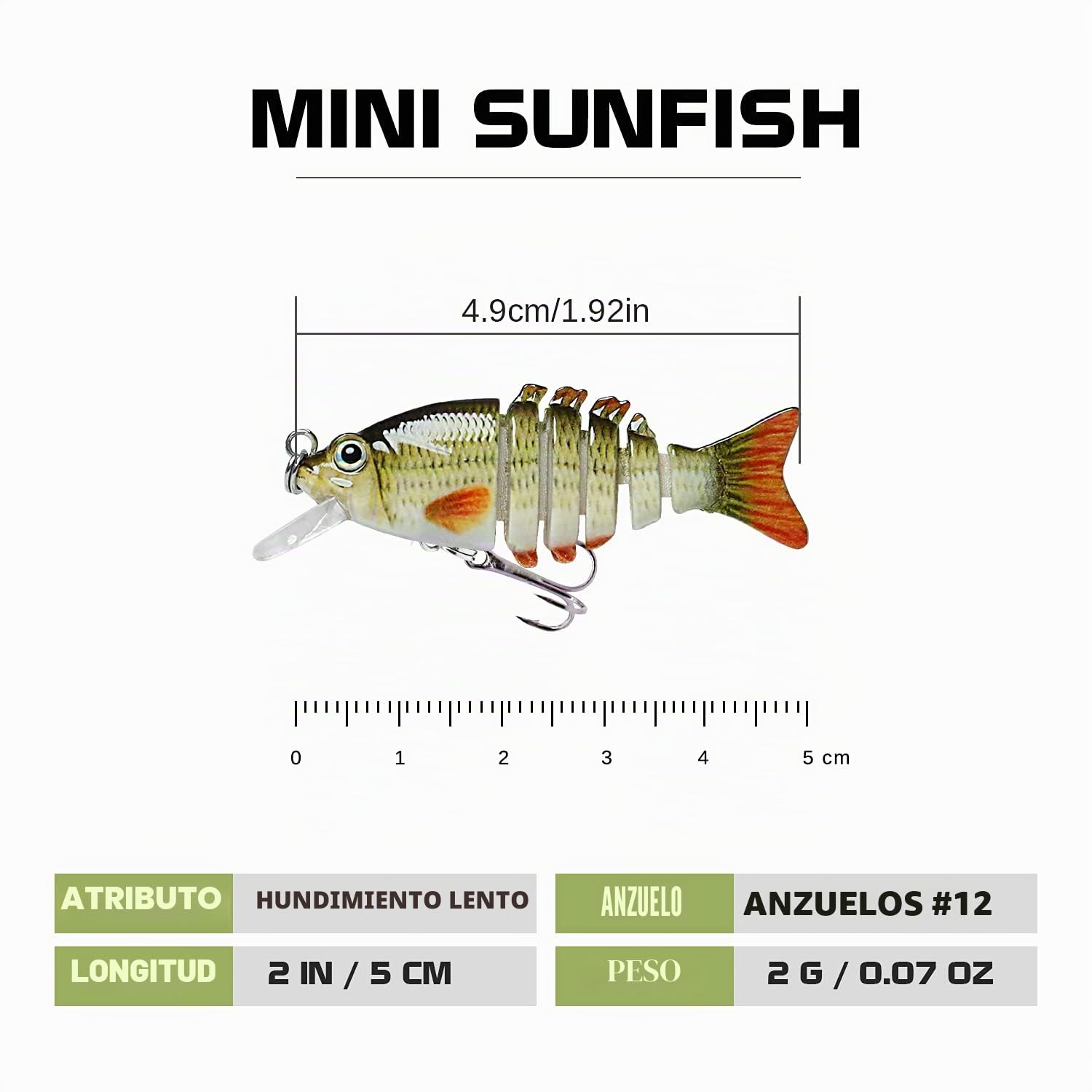 TRUSCEND señuelos de Pesca para Agua Dulce y Salada, Lifelike Swimbait para la Trucha Bass, Lento hundimiento Bass señuelo de Pesca, Regalo de la Pesca para los Hombres, la Pesca Familiar Gear