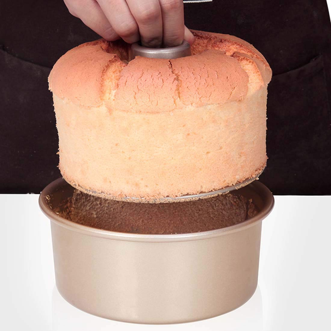 CANDeal 6 pouces 15cm Profond Moule à Savarin Gâteau, Fond Amovible, Antiadhésif