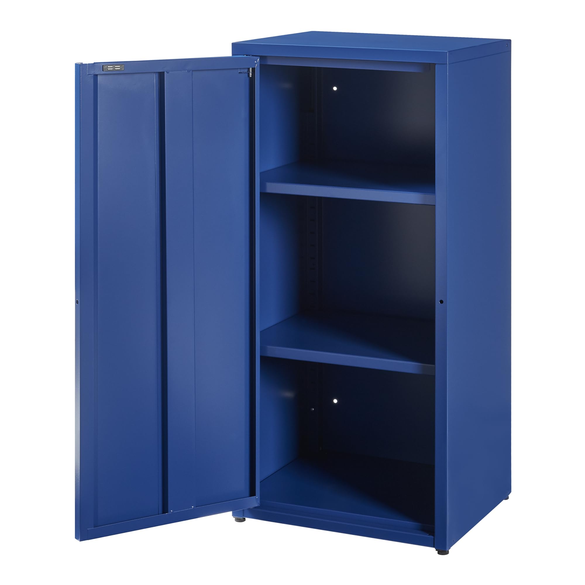 [en.casa] Armadio a Colonna in Metallo Armadietto da Ufficio con 1 Anta e 2 Ripiani Regolabili in Altezza Mobile in Acciaio per Archivio 88 x 40 x 35 cm - Blu