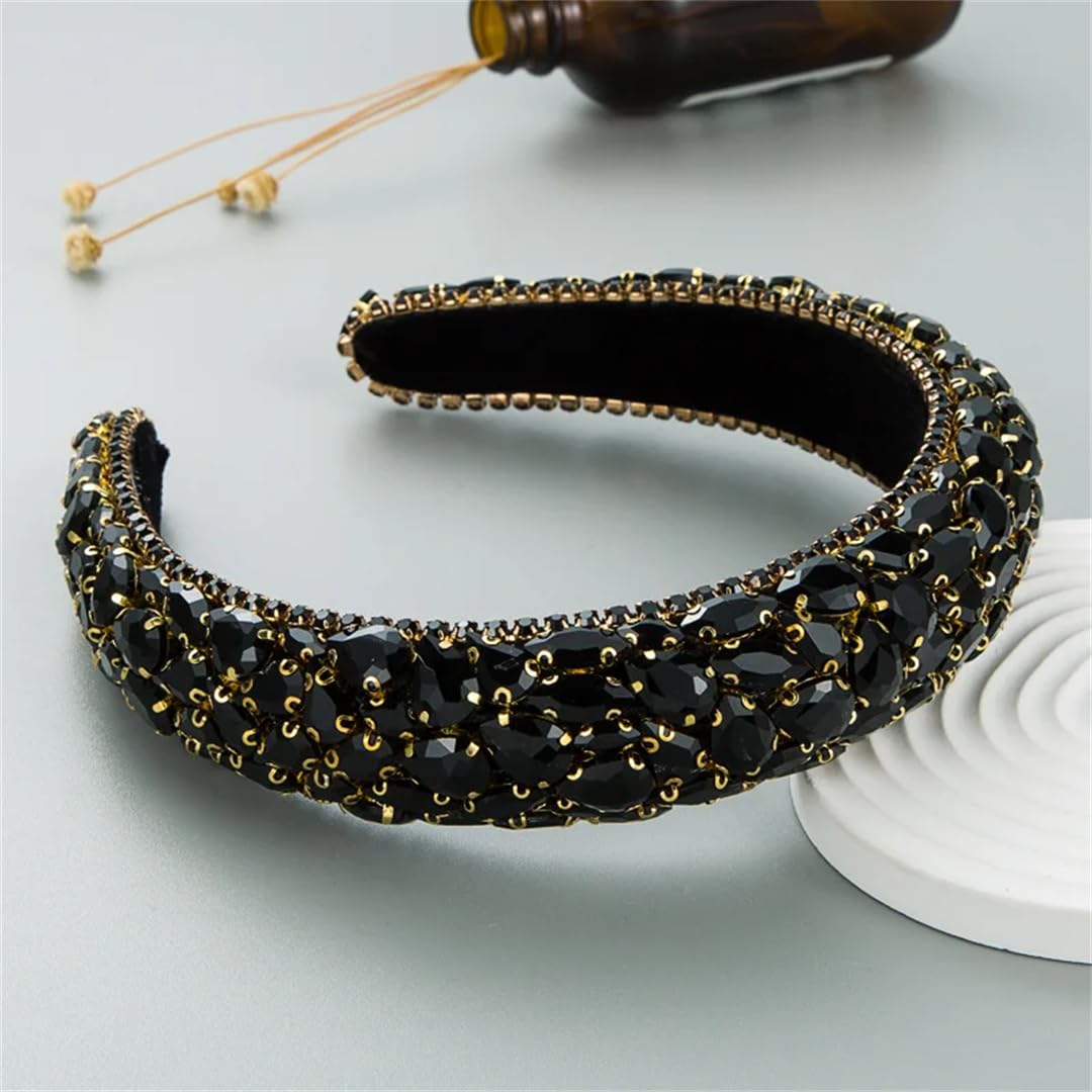 Lussuoso cerchietto da donna in spugna con diamanti scintillanti, accessori per capelli barocchi