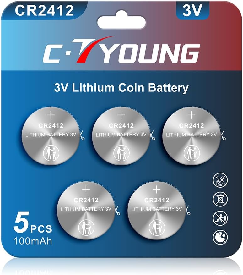 Amazon.com: Panasonic CR2412 3V Lithium Battery 1PACK X (4PCS) =4 ...