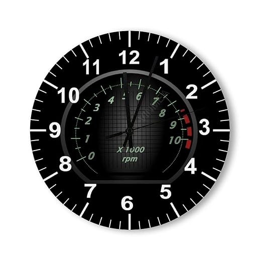 Decorative Wall Clock Silent Non Ticking Car Dial Automotive Themed Home Decor Wall Clock Round 12