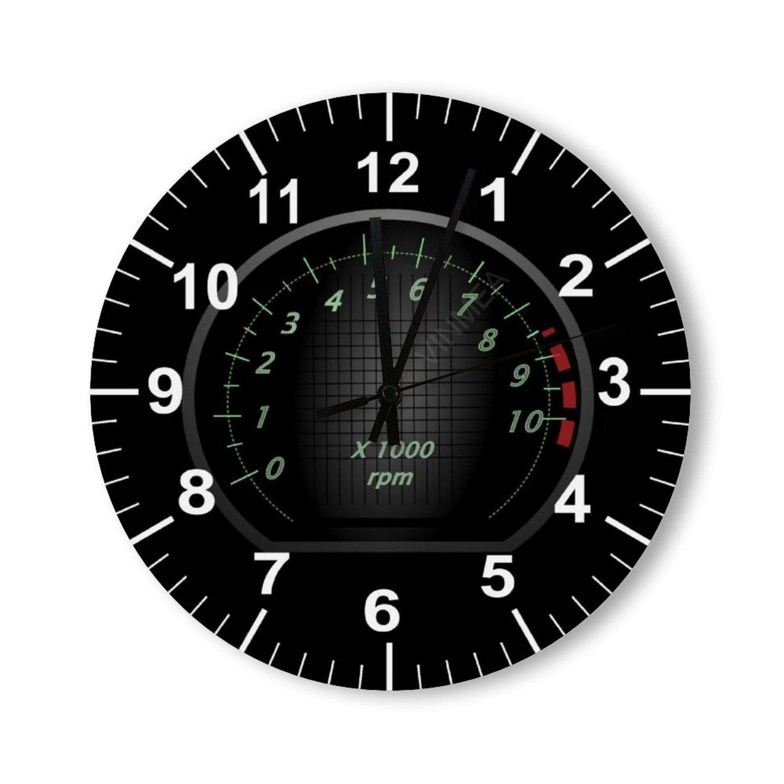 Decorative Wall Clock Silent Non Ticking Car Dial Automotive Themed Home Decor Wall Clock Round 12 Inches