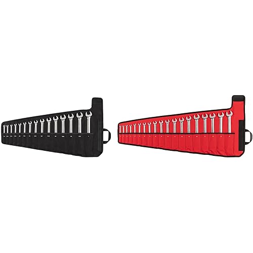 TEKTON Reversible 12-Point Ratcheting Combination Wrench Set with Pouches, 34-Piece (1/4-1 in., 6-24 mm) | WRC94405